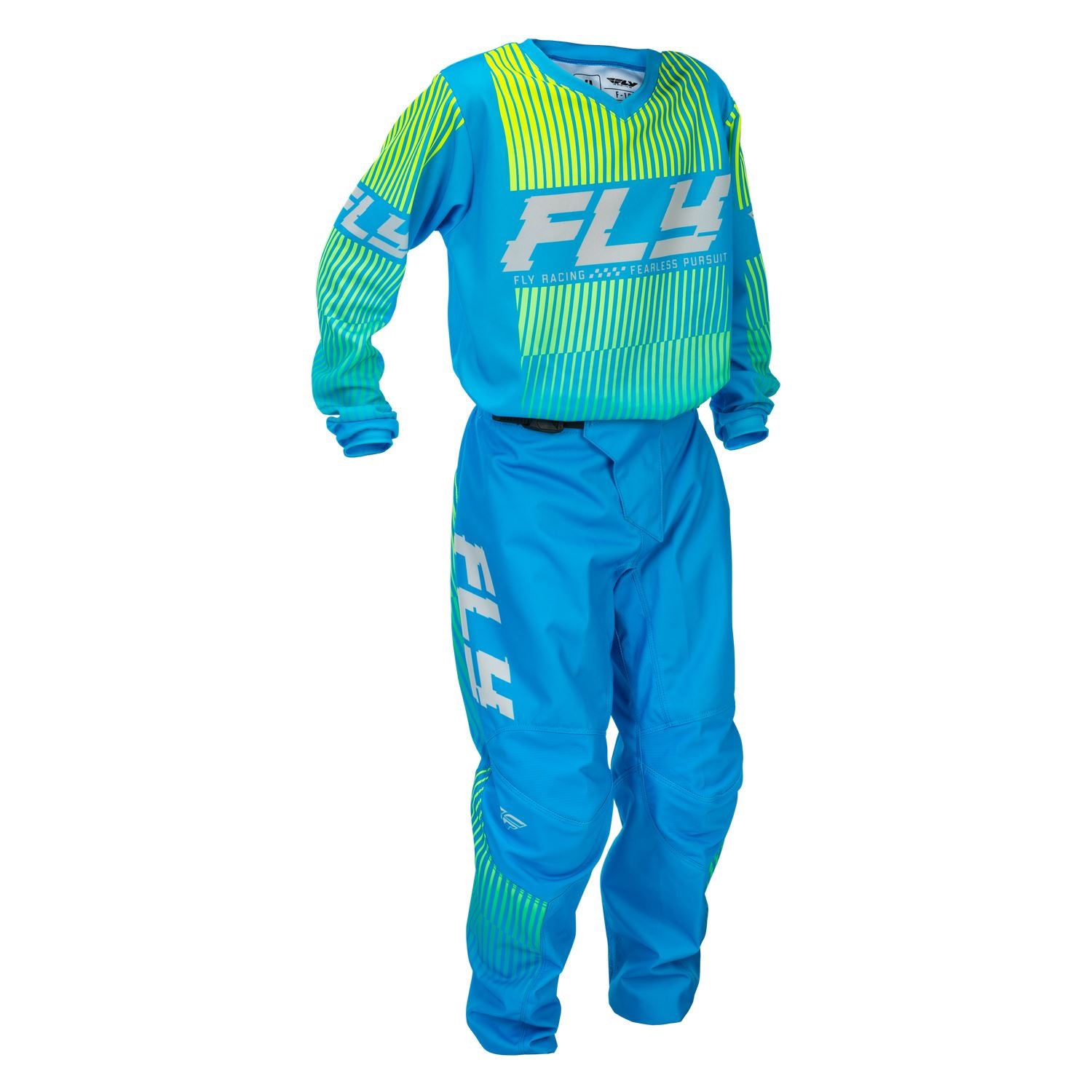 Fly Racing 2026 Motocross Combo Kit F-16 Youth Blue Hi-Vis